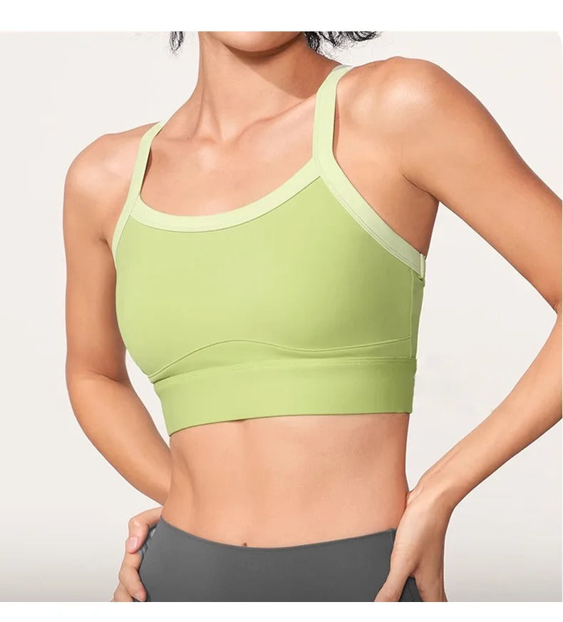 Seamless Racerback Sports Bra For Women High Support Breathable & Thin Yoga Bralette Push Up Workout Top for Running Fitness Gym