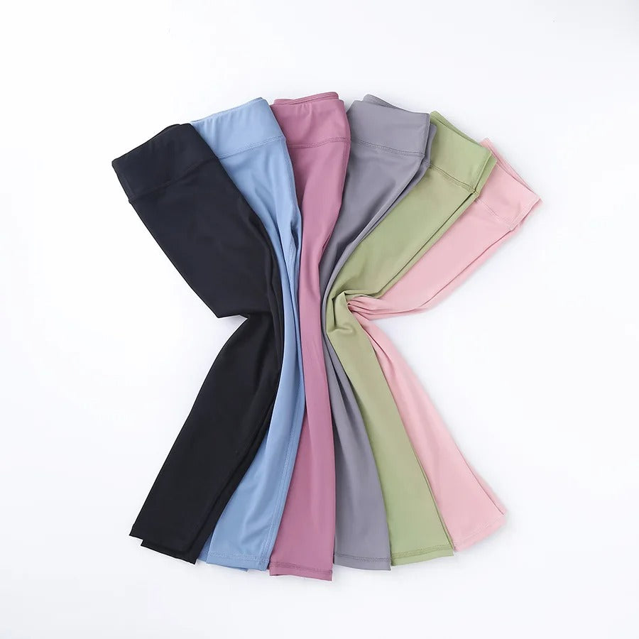 Spring Autumn Girls Leggings Solid High Waisted Tights Workout Yoga Skinny Cropped Trousers Athletic Sports Leggings Children