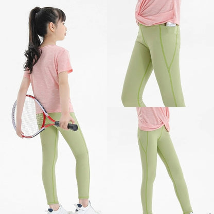 Girls Sports Leggings Kids Legging Dance Workout Running Pants Children Sportswear Active Tights Clothing