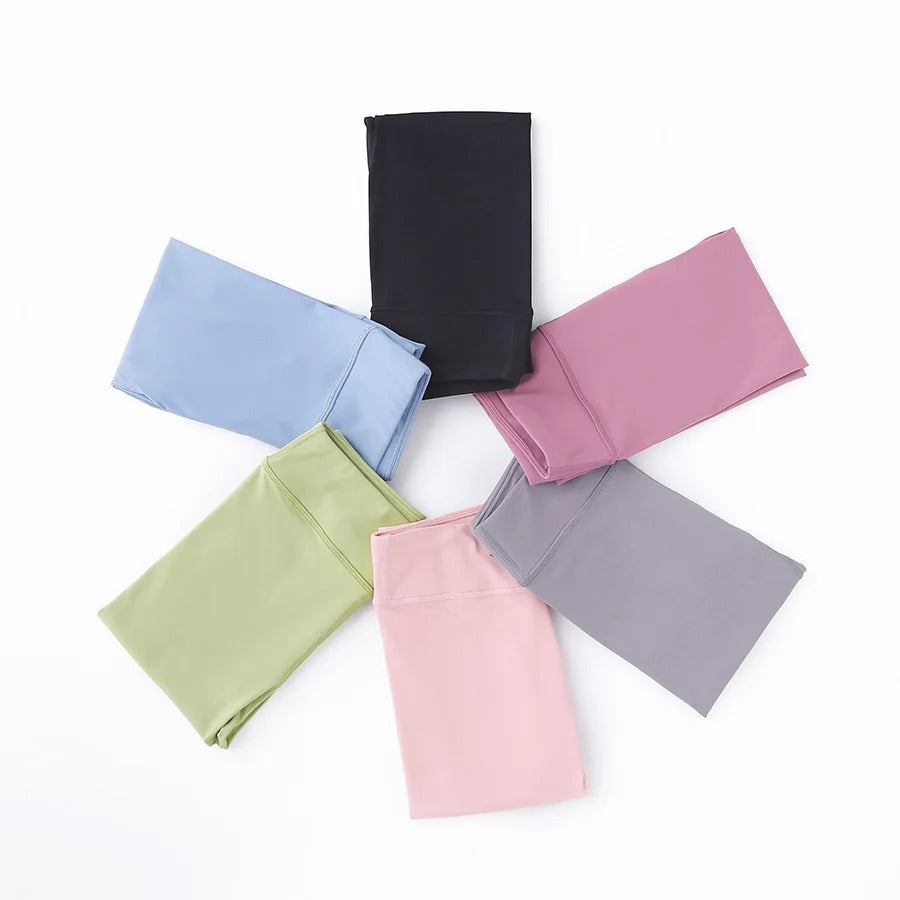 Spring Autumn Girls Leggings Solid High Waisted Tights Workout Yoga Skinny Cropped Trousers Athletic Sports Leggings Children