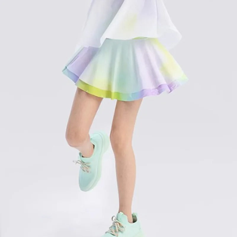 Pleated Skirts Girls Lightweight Tennis Skirt Kids Breathable Golf Skort Athletic Dance Running School Sport Skirts with Shorts