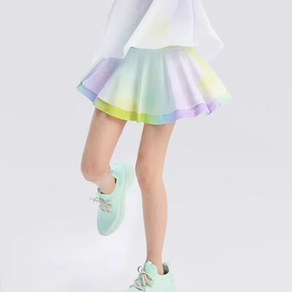 Pleated Skirts Girls Lightweight Tennis Skirt Kids Breathable Golf Skort Athletic Dance Running School Sport Skirts with Shorts