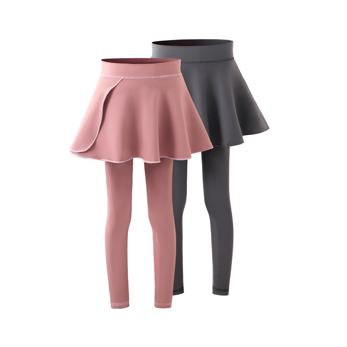 Girls Fake Two-Piece Workout Pants Quick Dry Tennis/Yoga Leggings Running & Badminton Pants For Dance&Gym Teenage Girl Clothing