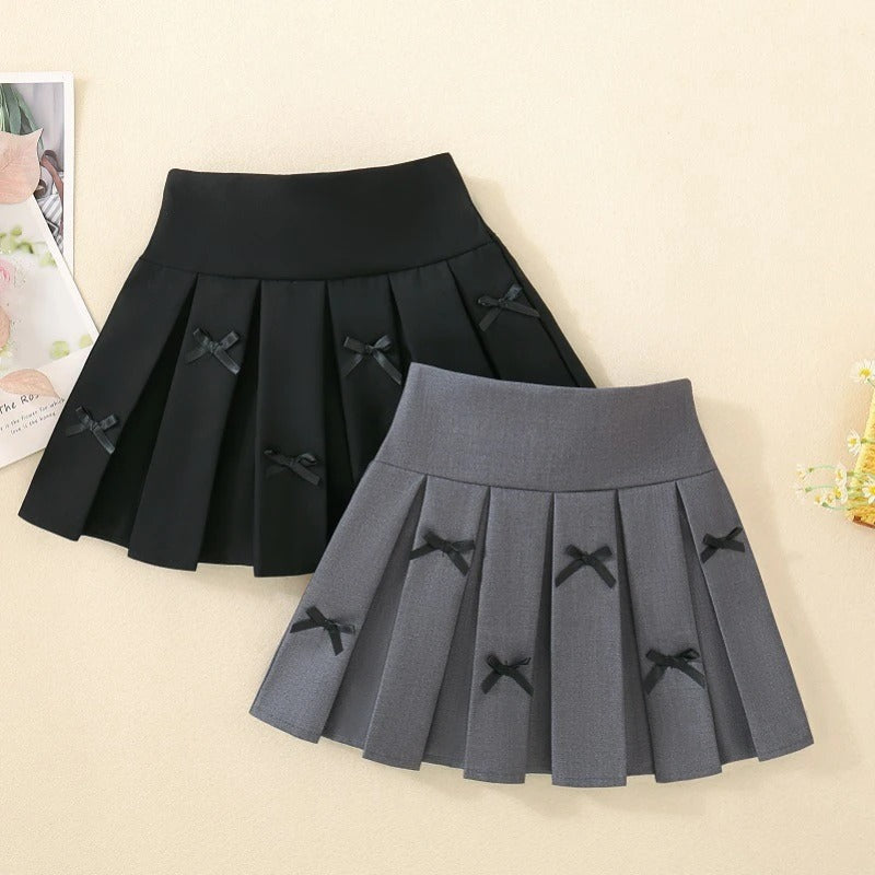 Kids A-Line Pleated Skirt Preppy School Uniform Kawaii Skirt Casual Spring Short Girls Skirts Toddler Cotton Summer Skort