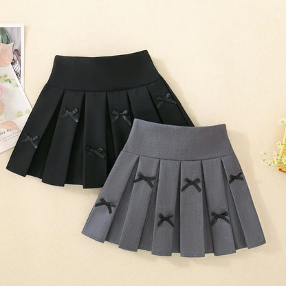Kids A-Line Pleated Skirt Preppy School Uniform Kawaii Skirt Casual Spring Short Girls Skirts Toddler Cotton Summer Skort