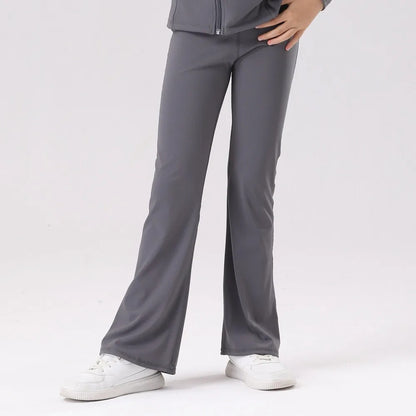 Girls Flare Leggings Children Dance Yoga Bell Bottom Pants Soft Stretchy Kids Casual Trousers Outdoor Sports Training Tights