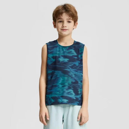 Boys Training Tank Top Quick-dry Children T-shirt Gym Sports Vest Kids Running Workout Fitness Shirt for Yoga Basketball