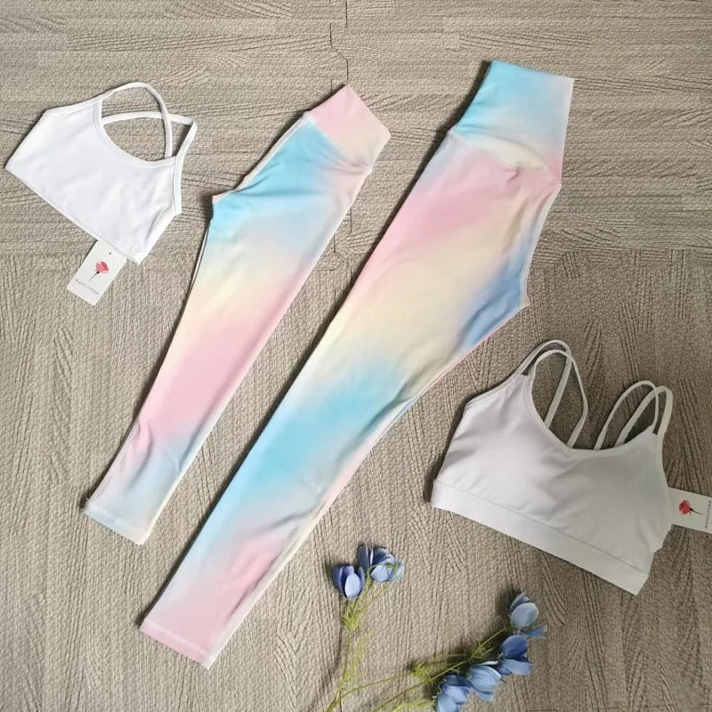 Parent-Child Yoga Set Girls Athletic Leggings Training Bras Gym Crop Tank Top Quick Dry Workout Running Outfit Kids' Sportswear