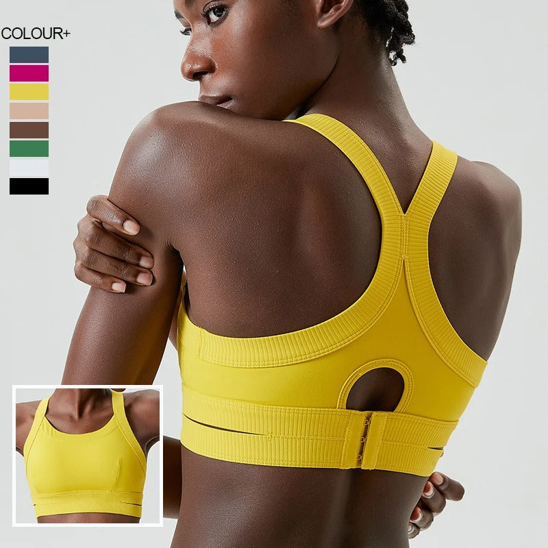 Women Sports Bra Adjustable Gym Push Up Bra Back Closure High Impact Workout Sport Top For Yoga Brassiere Sportswear