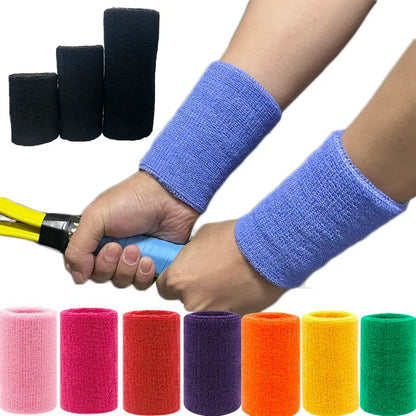 2 Pcs Towel Sports Wristbands Tennis Sweat Bands Wrist Guard For Basketball Volleyball Fitness Sweatbands Wrist Wrap Cuff