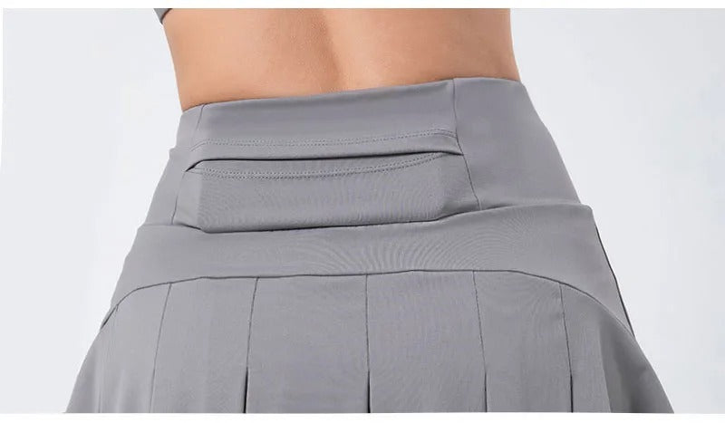 Women Tennis Skirts Golf Dancing Pocket Skorts SEXY Ladies Fitness Shorts High Waist Running Workout Pantskirt