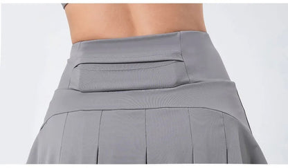 Women Tennis Skirts Golf Dancing Pocket Skorts SEXY Ladies Fitness Shorts High Waist Running Workout Pantskirt