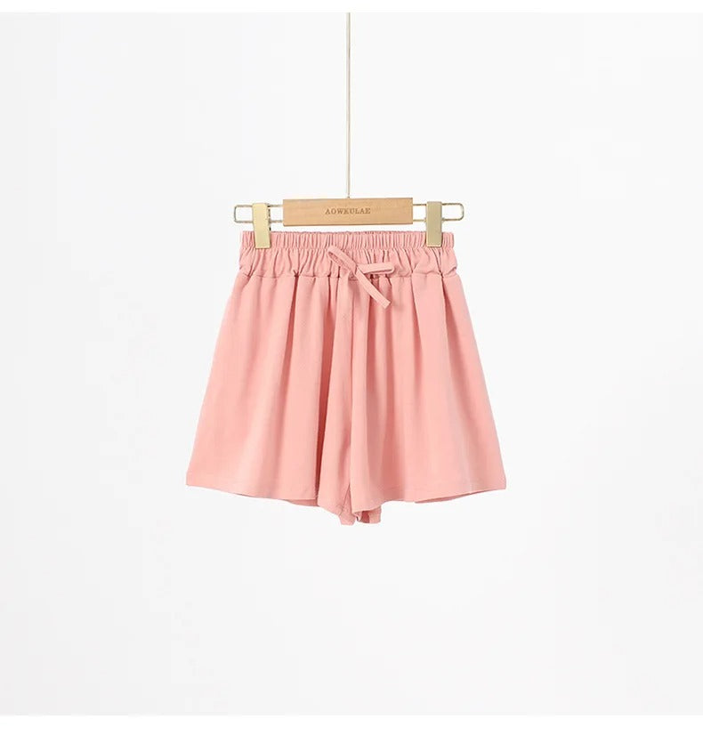 Summer Kids Leisure Shorts Fashionable Korean Style Girls Bow Shorts Children Capris Solid Casual Pants Breath Sports Trousers