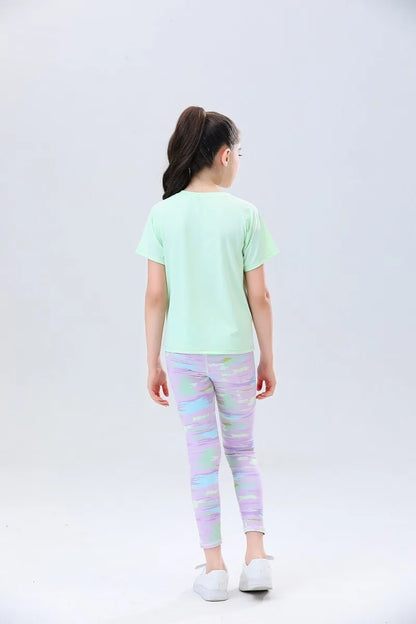 Kids T-shirts Short Sleeve Top Tees Tennis Boys Girls Sports Undershirt Solid Children Daily Shirt Summer Fitness Yoga Clothes