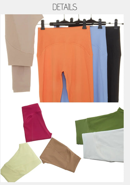 Rib Sporty Leggings High Waist Yoga Leggins Fitness Pants Activewear Butt Lifting Tights Tummy Control Workout  Gym Clothing