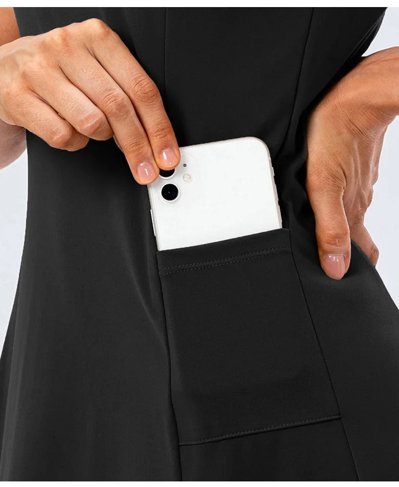 Workout Sport Dresses Women Tennis Dress With Shorts Quick-Dry 2 Piece Sets Yoga Golf Wear Breathable Summer Casual Clothes