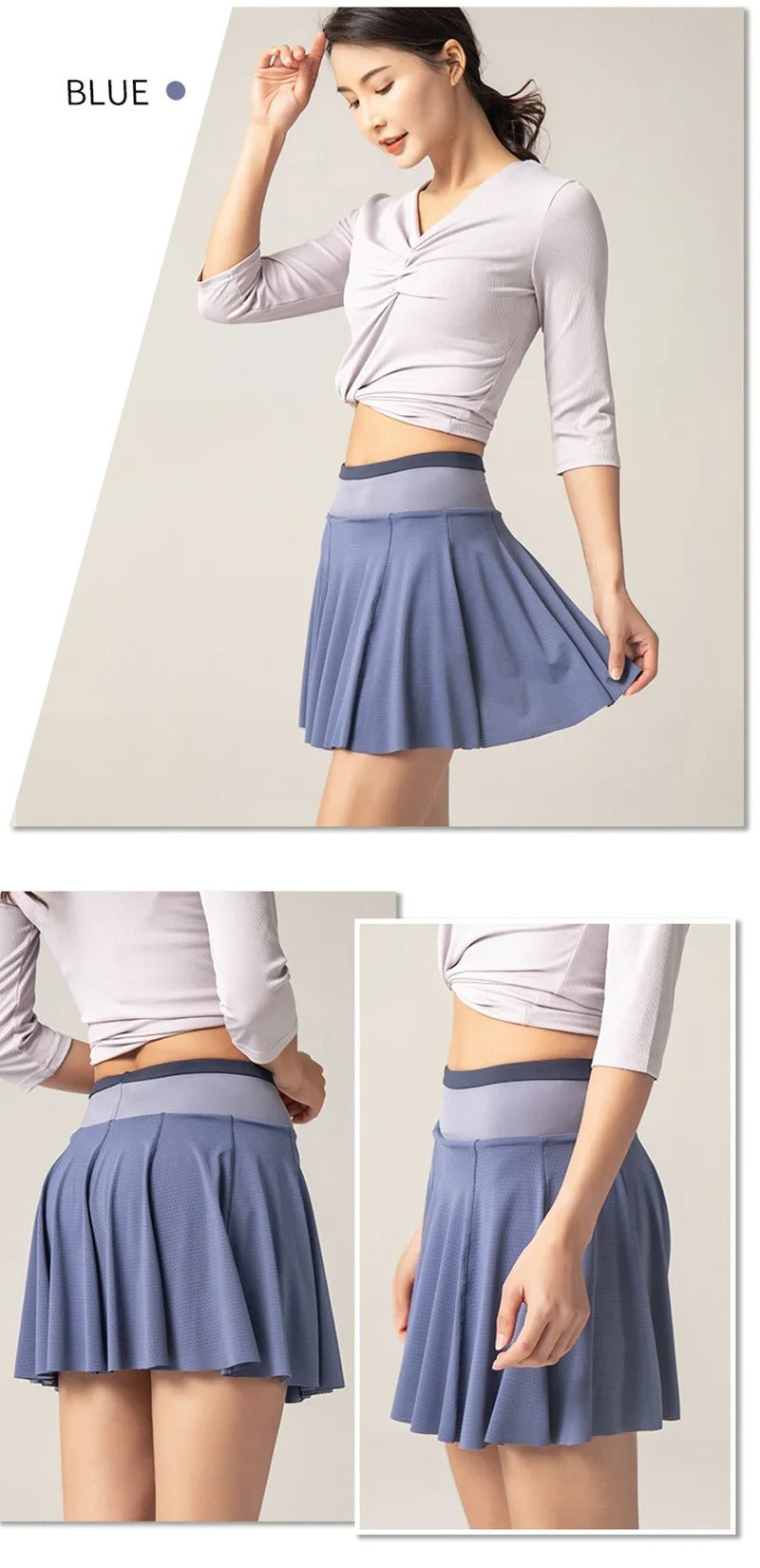Sports Skirts High Waist Tennis Golf Skirt Fitness Shorts Women Athletic Fast Dry Running Sport Skort Pocket
