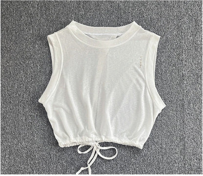 Women's summer yoga wear, breathable, loose, high-end sports vest, thin quick-drying running sleeveless fitness suit