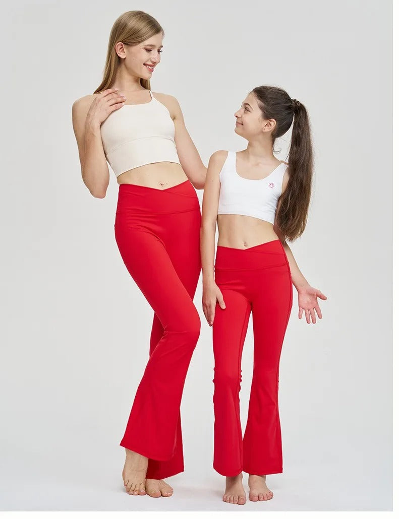 Seamless Leggings Women Yoga Pants Pockets Cross High Waist Bootcut Flared Sport Leggins Casual Dance Bell Bottoms Gym Tights