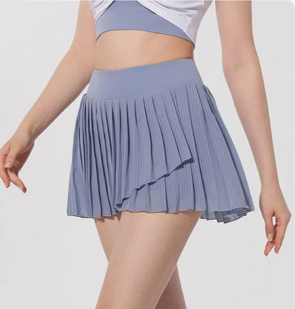 SEXY Girl Sports Skirt Outdoor Golf Tennis Skirts Women Gym Workout Fitness Shorts High Waist Running Dancing Skort