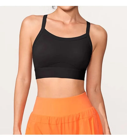 Seamless Racerback Sports Bra For Women High Support Breathable & Thin Yoga Bralette Push Up Workout Top for Running Fitness Gym