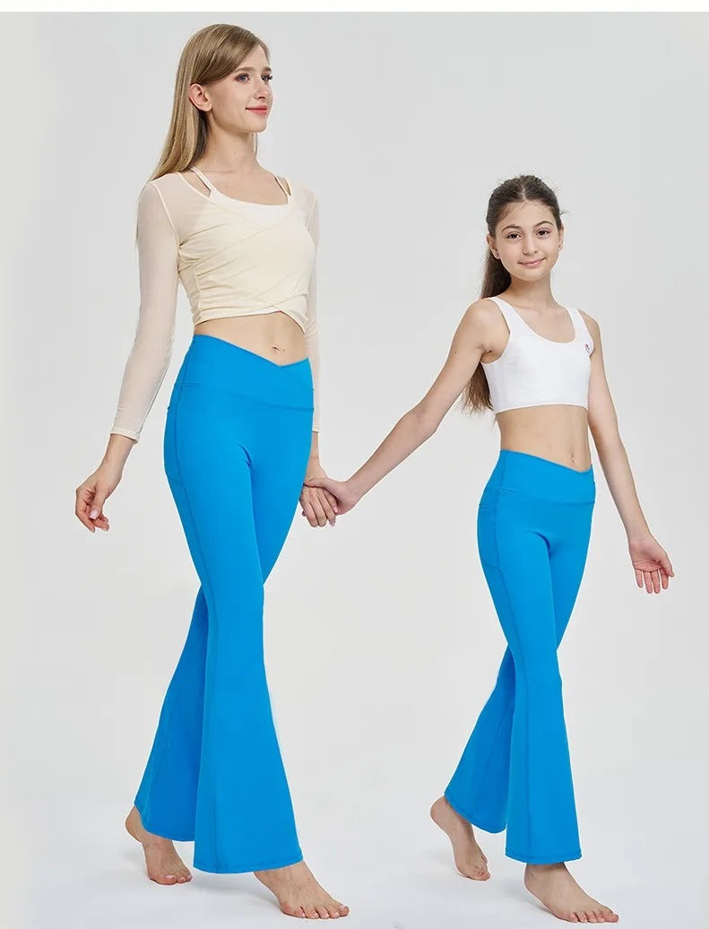 Seamless Leggings Women Yoga Pants Pockets Cross High Waist Bootcut Flared Sport Leggins Casual Dance Bell Bottoms Gym Tights