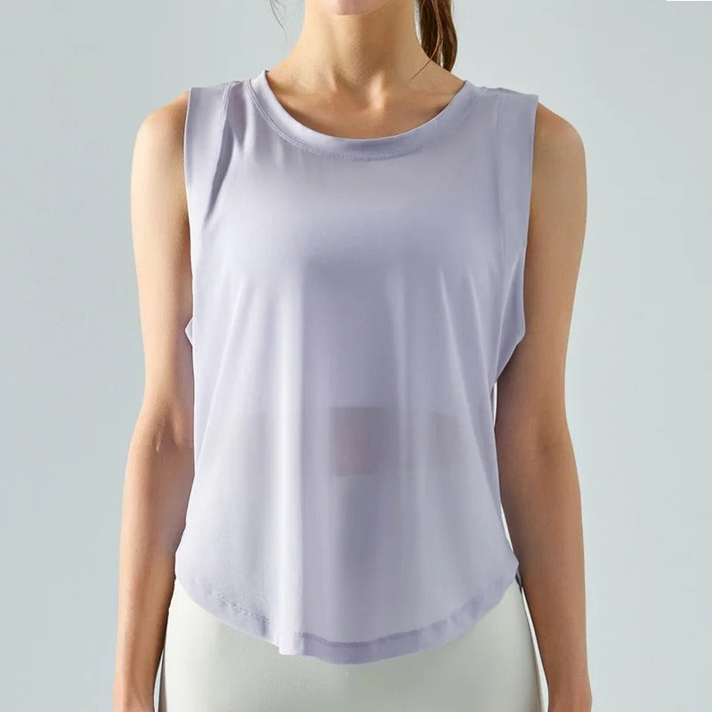 Quick Dry Sports Shirts for Women XL Crop Top Breathable Plus Size Yoga T-Shirt Gym Workout Cover-up Sleeveless Vest