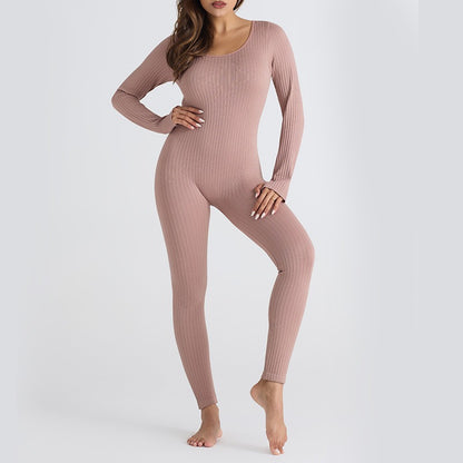 threaded one-piece yoga wear, no-awkwardly threaded fitness wear