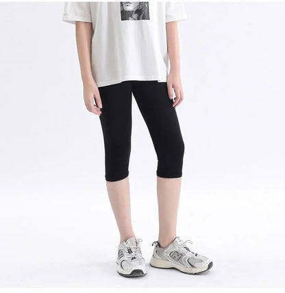 Cotton Candy Colour Children Trousers Teenager Underwear Clothing Cropped Legging Girls Leggings Summer Knee Length Kids Pants