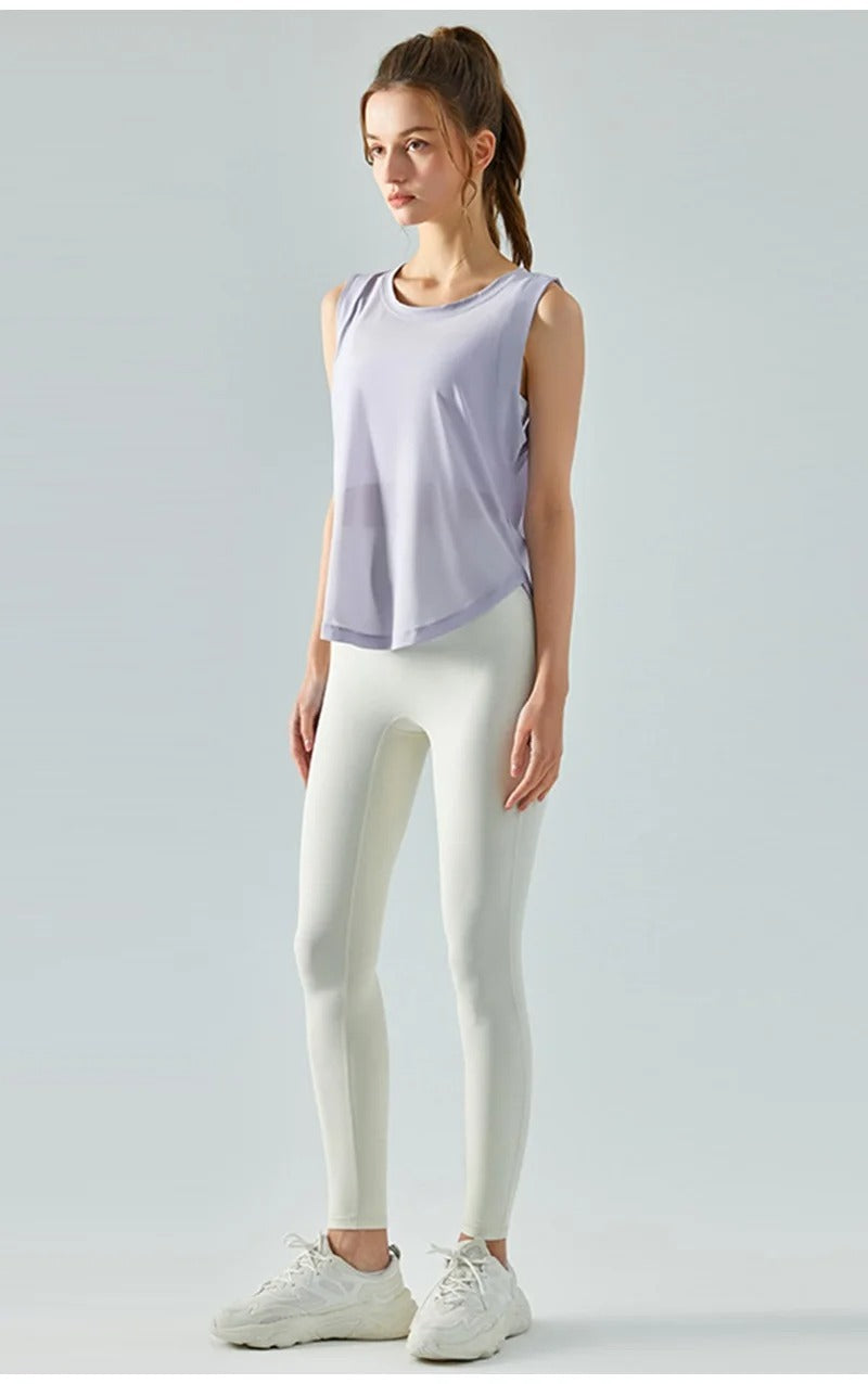 Quick Dry Sports Shirts for Women XL Crop Top Breathable Plus Size Yoga T-Shirt Gym Workout Cover-up Sleeveless Vest