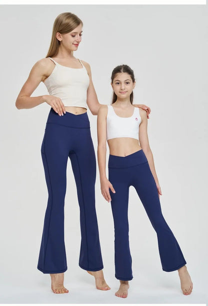 Seamless Leggings Women Yoga Pants Pockets Cross High Waist Bootcut Flared Sport Leggins Casual Dance Bell Bottoms Gym Tights