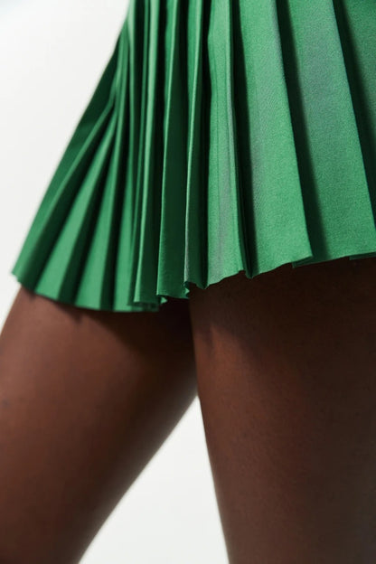 Women High Waist Double Layer Pleated Skirt Sports Golf Tennis Skirts Pockets Gym Fitness Running Yoga Athletic Workout Skort