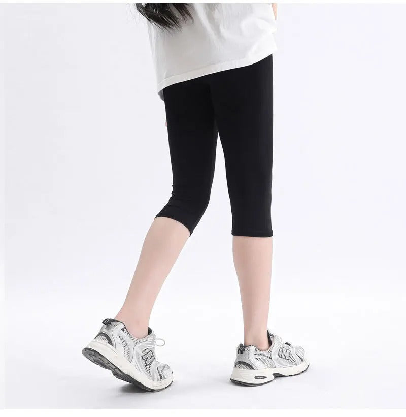 Cotton Candy Colour Children Trousers Teenager Underwear Clothing Cropped Legging Girls Leggings Summer Knee Length Kids Pants