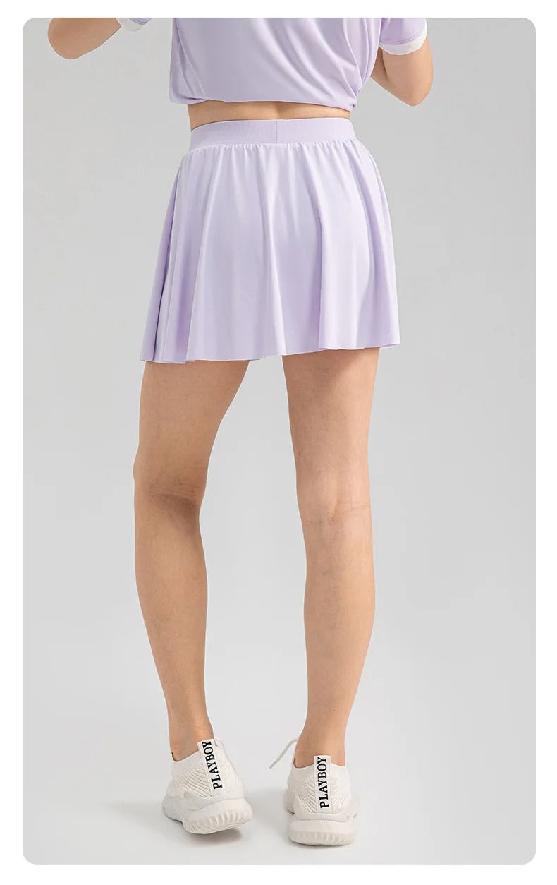 Kids Colorful Yoga Skirt Quick Dry Kids Tennis Skirt Built-in Shorts for Running Balle