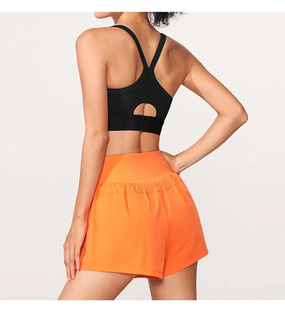 Seamless Racerback Sports Bra For Women High Support Breathable & Thin Yoga Bralette Push Up Workout Top for Running Fitness Gym