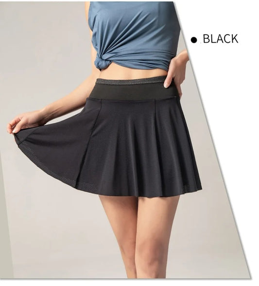 Sports Skirts High Waist Tennis Golf Skirt Fitness Shorts Women Athletic Fast Dry Running Sport Skort Pocket