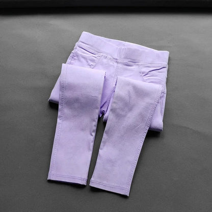 Kids Pants Girls Leggings Slim Elastic Pencil Trousers Spring Autumn Candy Color Casual Girls Solid Leggings Children Clothing