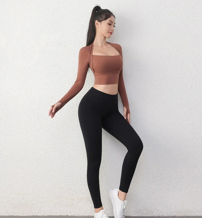 Women Shirt Long Sleeve Crop Top Lady Sports Gym Blouse Fitness T-Shirt Workout Sportswear Autumn Winter Clothes