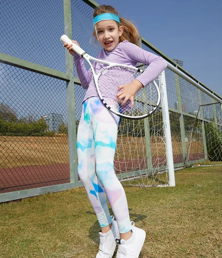 New Children's Yoga Pants Cute Printed Girls Athletic Leggings Comfort Kids Lounge Pants Running Exercise Training Cycling  Wear