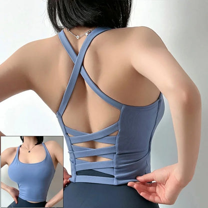 Sexy Women Sports Bra Fitness Underwear Camis Push Up Yoga Crop Top Bras Solid Athletic Vest Gym Shirt Sportswear