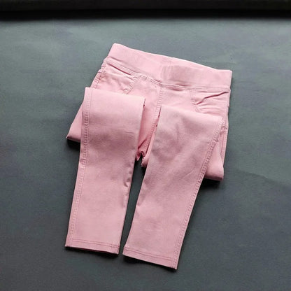 Kids Pants Girls Leggings Slim Elastic Pencil Trousers Spring Autumn Candy Color Casual Girls Solid Leggings Children Clothing