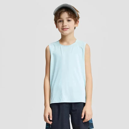 Boys Training Tank Top Quick-dry Children T-shirt Gym Sports Vest Kids Running Workout Fitness Shirt for Yoga Basketball