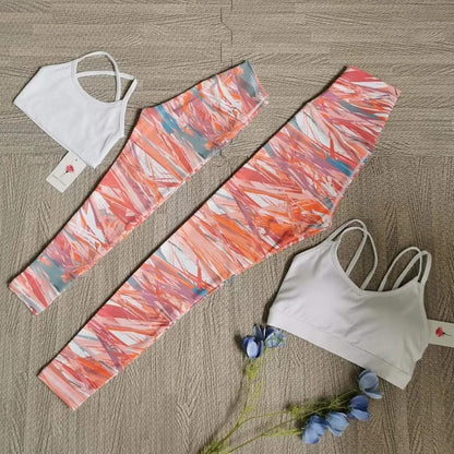 Parent-Child Yoga Set Girls Athletic Leggings Training Bras Gym Crop Tank Top Quick Dry Workout Running Outfit Kids' Sportswear