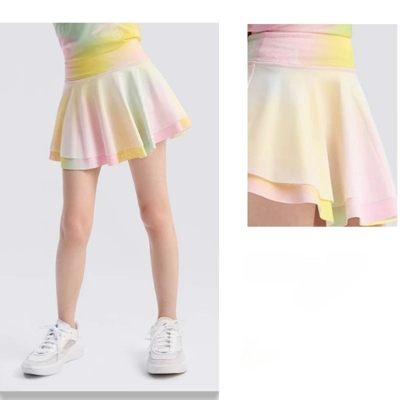 Pleated Skirts Girls Lightweight Tennis Skirt Kids Breathable Golf Skort Athletic Dance Running School Sport Skirts with Shorts