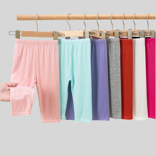 Girls Leggings Summer Knee Length Kids Pants Cotton Candy Colour Children Trousers Teenager Underwear Clothing Cropped Legging