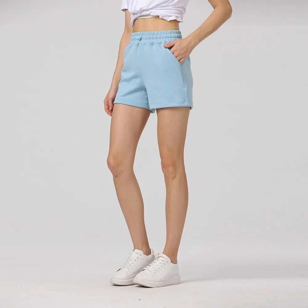 Women Cotton Yoga Shorts Soft Comfy Gym Shorts Casual Summer Cycling Sports Short Pants High Waist Running Clothes With Pockets