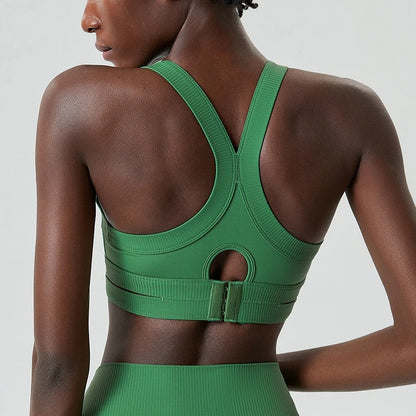 Women Sports Bra Adjustable Gym Push Up Bra Back Closure High Impact Workout Sport Top For Yoga Brassiere Sportswear