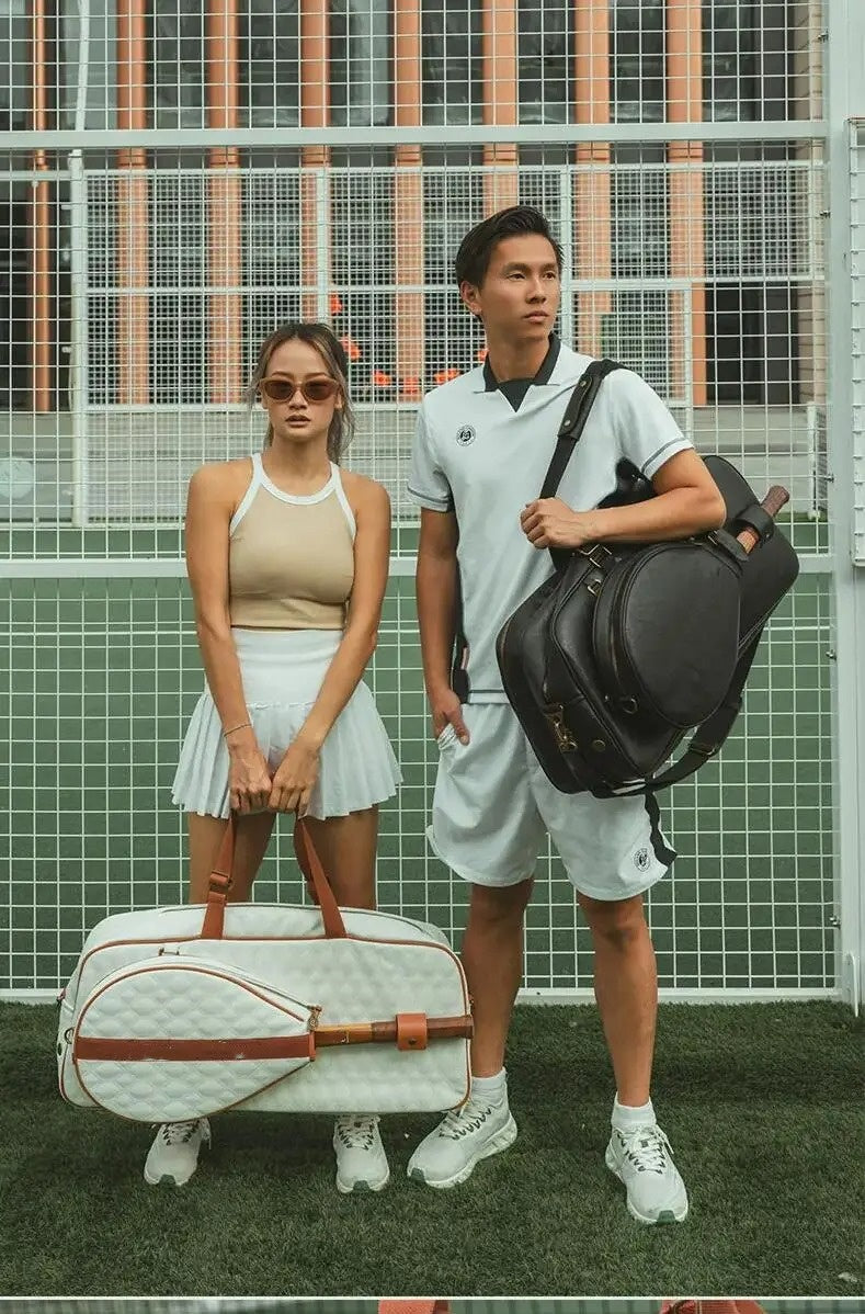 Multifunctional Tennis Bag Vintage Unisex Badminton Bag Separate Shoe Compartment Racket Insulation