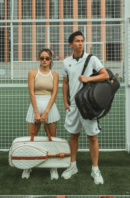 Multifunctional Tennis Bag Vintage Unisex Badminton Bag Separate Shoe Compartment Racket Insulation