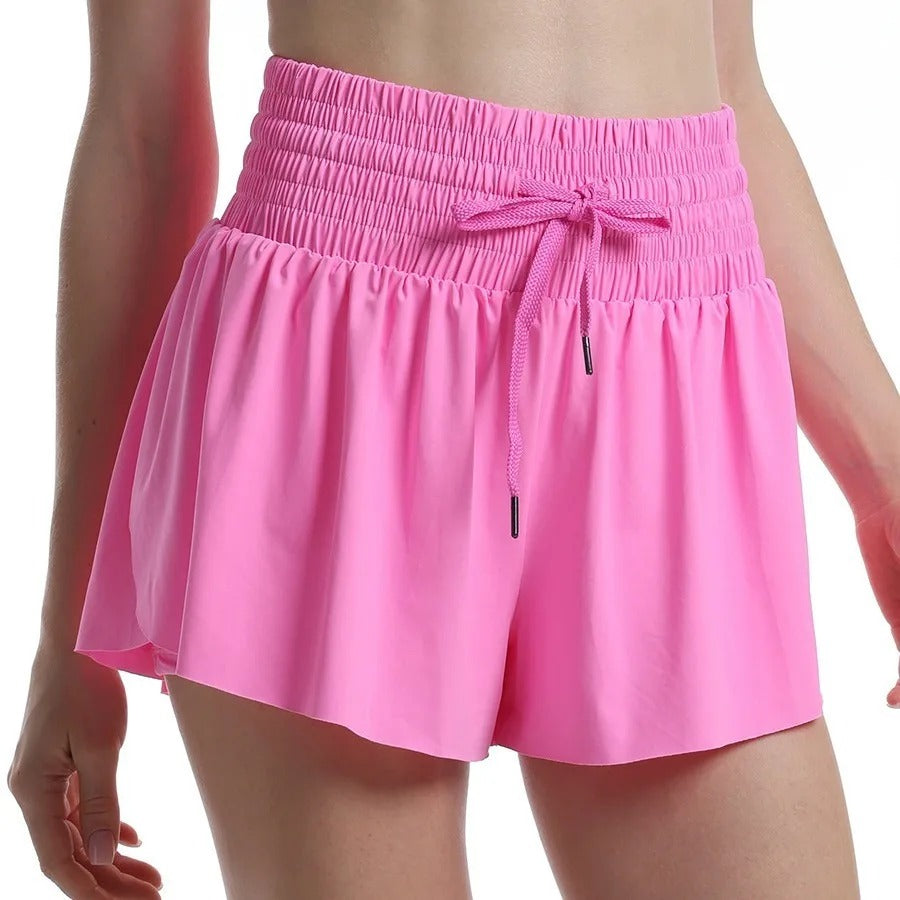 High Waist Flowy Athletic Shorts Women Quick-dry Tennis Skirt Breathable Outdoor Culottes Running Fitness Badminton Cheer Short